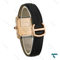 ساعت کارتیه تانک زنانه رزگلد بند چرم مشکی Cartier-7821-L