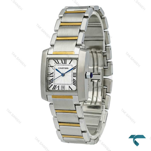 ساعت کارتیه تانک فرانسیس زنانه دورنگ طلایی مدیوم Cartier-7904-G