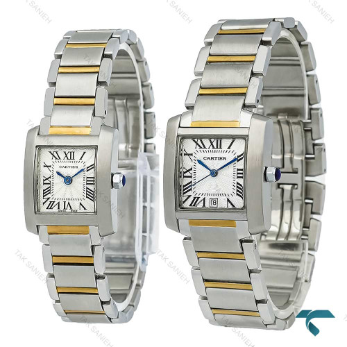 ساعت کارتیه تانک فرانسیس زنانه دورنگ طلایی مدیوم Cartier-7904-G