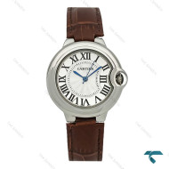 ساعت کارتیر بالن بلو زنانه بند چرم قهوه ای متوسط Cartier-7910-L