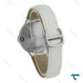 ساعت کارتیه بالن بلو زنانه سیلور بند چرم سفید متوسطCartier-7911-L