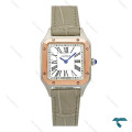 کارتیه سانتوس دموند زنانه دورنگ رزگلد بند طوسی اسمال Cartier-7916-L