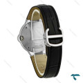 کارتیه زنانه بالن بلو سیلور بند چرم مشکی متوسط Cartier-7924-L