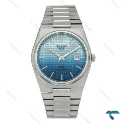 ساعت تیسوت PRX مردانه پاورماتیک نقره ای صفحه آبی دورنگ Tissot-8048-G