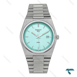 ساعت مردانه تیسوت PRX نقره ای صفحه سبز آبی Tissot-8050-G