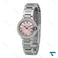 ساعت کارتیه بالن بلو نقره ای صفحه صورتی اسمال Cartier-8156-L