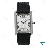 ساعت کارتیه تانک بند چرم مردانه تقویم دار Cartier-8190-G