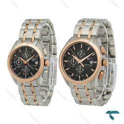 ساعت ست تیسوت دورنگ رزگلد سه موتوره کورنوگراف Tissot-8267-S