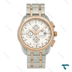 ساعت مردانه تیسوت سه موتوره دورنگ رزگلد صفحه سفید Tissot-8268-G