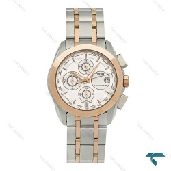 ساعت مچی تیسوت زنانه دورنگ رزگلد صفحه سفید کرنوگراف دار Tissot-8269-L