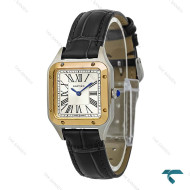 ساعت کارتیر سانتوس دومونت زنانه دورنگ طلایی اسمال Cartier-8304-L