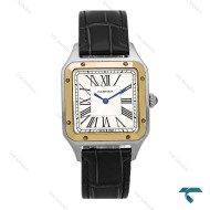 ساعت کارتیر سانتوس دومونت دورنگ طلایی متوسط Cartier-8305-G