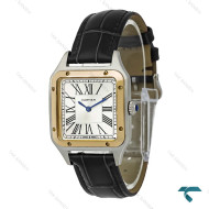 ساعت کارتیر سانتوس دومونت زنانه دورنگ طلایی متوسط Cartier-8305-G