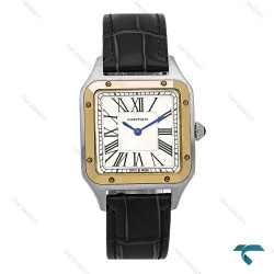 ساعت کارتیر سانتوس دومونت دورنگ طلایی متوسط Cartier-8305-G