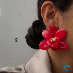 گوشواره طرح گل میناکاری Ghoshvareh-8546-L