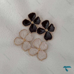 گوشواره میناکاری گل رنگبندی Ghoshvareh-8557-L