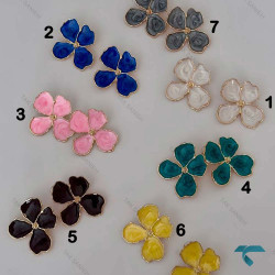 گوشواره میناکاری گل رنگبندی Ghoshvareh-8557-L