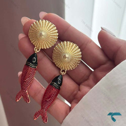 گوشواره ماهیی قرمز Ghoshvareh-8558-L