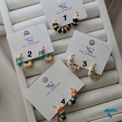 گوشواره میناکاری گرد Ghoshvareh-8560-L