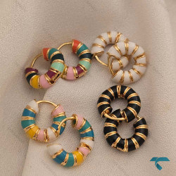 گوشواره میناکاری گرد Ghoshvareh-8560-L