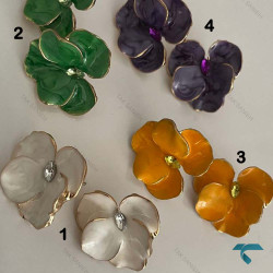 گوشواره طرح گل سه پر رنگبندی Ghoshvareh-8563-L