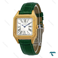 ساعت کارتیه سانتوس دومونت زنانه طلایی بند سبز متوسط Cartier-8470-L