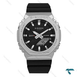 ساعت جیشاک GM-2100 مردانه نقره ای مشکی GShock-8716-G