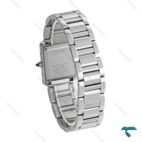 ساعت زنانه کارتیر تانک نقره ای سایز کوچک Cartier-7301-L