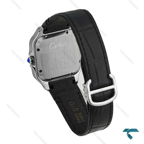 ساعت زنانه کارتیر Santos De Cartier مشکی قاب سیلور Cartier-7307-L