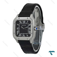 ساعت زنانه کارتیر Santos De Cartier مشکی قاب سیلور Cartier-7307-L