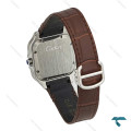 ساعت کارتیه Santos De Cartier زنانه نقره ای بند چرم قهوه ای Cartier-7310-L