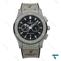 ساعت Hublot مردانه سه موتوره طوسی صفحه مشکی Hublot-7369-G