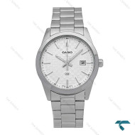 ساعت کاسیو مردانه MTP-VD03d-7a اورجینال نقره ای صفحه سفید Casio-7416-G