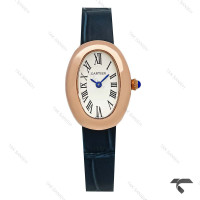 ساعت کارتیر Baignoire زنانه رزگلد بند سرمه ای Cartier-9845-L