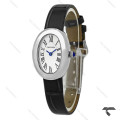 ساعت کارتیر Baignoire زنانه سیلور بند چرم مشکی Cartier-9848-L