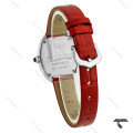 ساعت زنانه کارتیر Baignoire سیلور بند چرم قرمز Cartier-9851-L