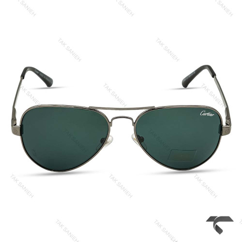 عینک آفتابی خلبانی کارتیر مردانه P2863-3 فریم نوک مدادی Cartier-9968-G