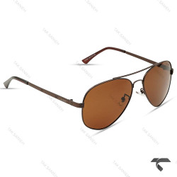 عینک آفتابی کارتیر خلبانی P1024-2 مردانه قهوه ای Cartier-9978-G