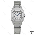 کارتیر سانتوز زنانه استیل صفحه سفید مدیوم Cartier-5958-L