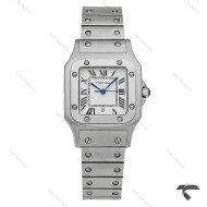 کارتیر سانتوز زنانه استیل صفحه سفید مدیوم Cartier-5958-L