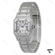 کارتیر سانتوز زنانه استیل صفحه سفید مدیوم Cartier-5958-L