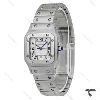 کارتیر سانتوز زنانه استیل صفحه سفید مدیوم Cartier-5958-L