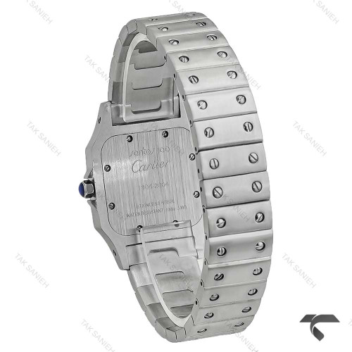 کارتیر سانتوز زنانه استیل صفحه سفید مدیوم Cartier-5958-L