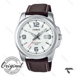 ساعت کاسیو بند چرم MTP-1314L-7AV مردانه صفحه سفید Casio-10363-G