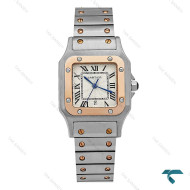 ساعت کارتیه دِسانتوس زنانه دو رنگ رزگلد صفحه مدیوم Cartier-8751-M-L