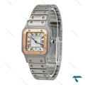 ساعت کارتیه دِسانتوس زنانه دو رنگ رزگلد صفحه مدیوم Cartier-8751-M-L
