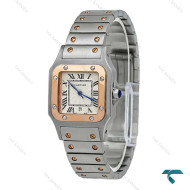 ساعت کارتیه دِسانتوس زنانه دو رنگ رزگلد صفحه مدیوم Cartier-8751-M-L