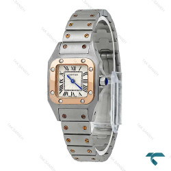 ساعت کارتیر زنانه مدل دِسانتوس دورنگ رزگلد اسمال Cartier-8752-S-L