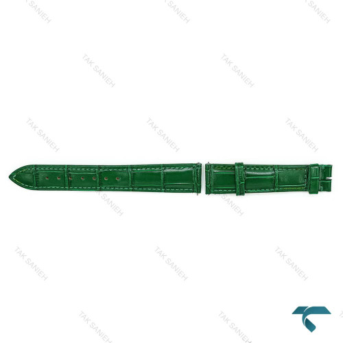 بند چرم فابریک ساعت کارتیر دومونت زنانه سبز Cartier-Strap-8822-L