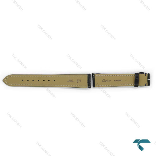 بند چرم فابریک ساعت کارتیر دومونت مشکی Cartier-Strap-8826-L